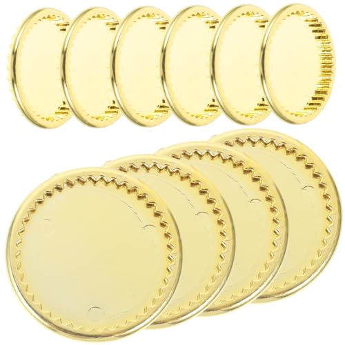 VICASKY 10pcs Miniatur-tellermodell Besteck Spielzeuge Mini- - Mini-hausteller-Dekorationen Kleines Schüsselmodell Winzige Haustabletts Dekoration Der Küchenszene Plastik Golden von VICASKY