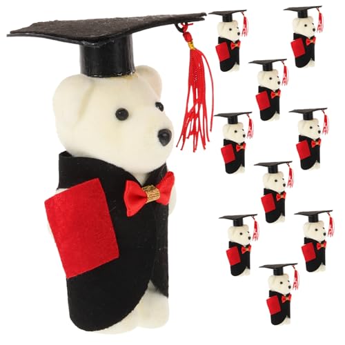 VICASKY 10st Abschlussfeier-Puppe Kleine Bärenpuppe Weiche, Flauschige Puppe Bär Ornament Plüsch-abschlussbär- Abschlussbär Vorhanden Plüschbär Stoff von VICASKY