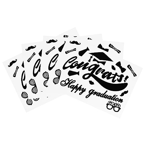 VICASKY 10er-Pack Ballonaufkleber Zum Schulabschluss Schwarze PVC-buchstabendekorationen Für Partys Schulzeremonien Veranstaltungen von VICASKY