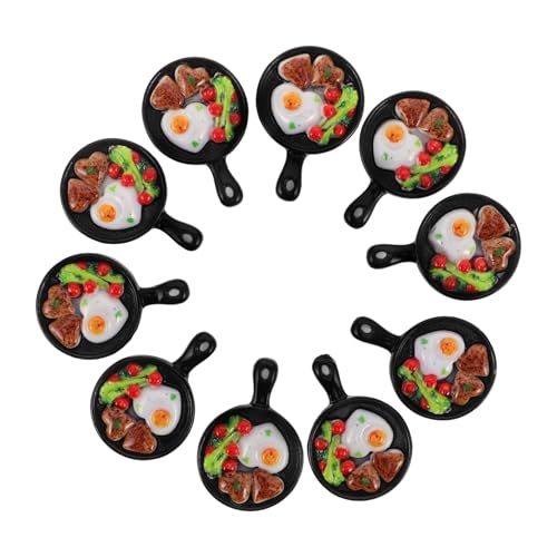 VICASKY Puppenhaus-zubehör Mini-bratpfannen-Set – 10-teiliges Frühstücksspielzeug Spiel- Und Dekorationsset Für Kinder von VICASKY