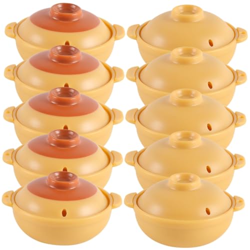 VICASKY 10-teiliges Miniatur-topfset Für Puppenhaus Mini-küchengeschirr-Modell Realistischer Topf Für Jungen Und Mädchen So Tun Als Ob Sie Kochspielzeug Wären von VICASKY