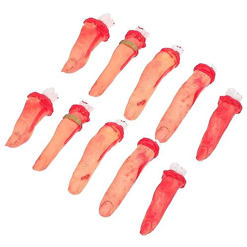 VICASKY 10st Finger Halloween Artikulierte Finger Einsätze Nägel Animatronik Gruselige Halloween-Dekoration Menschlich Halloween-Banner Halloween-Spinnennetz Scherzen Latexschaum von VICASKY