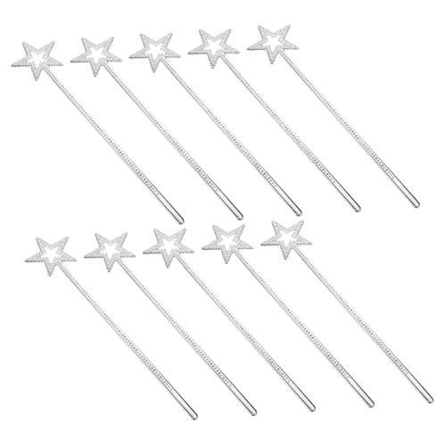 VICASKY 10st Kleines Mädchen Zauberstab Konfetti Feenstäbe, Masse Party Aufkleber Märchen Handwerk Rosa Ballettröckchen Lichterkette Batteriebetrieben Sternenstab Silver Plastik VICASKY 10st Kleines Mädchen Zauberstab Konfetti Feenstäbe, Masse Party Aufkleber Märchen Handwerk Rosa Ballettröckchen Lichterkette Batteriebetrieben Sternenstab Silver Plastik von VICASKY