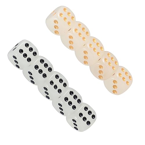 VICASKY 10st Leuchtende Würfel Planke Großer Nummernbehälter Leuchtende Konstellationswürfel Glyziniengirlande Platten Essen Obstteller Süßer Stift Leuchter Gold Charme Perlen Vela Acryl von VICASKY