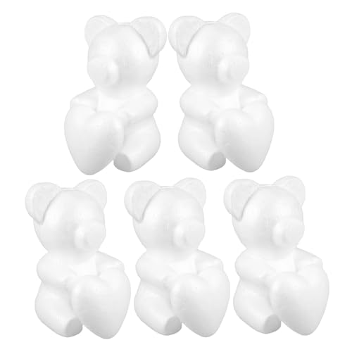 VICASKY 10st Liebesblasenmodell Styroporherzen Und Bären Schaumform Tragen Valentinsbär Zum Selbermachen Mini Bärenmodell Figur Bonbonformen Bär Und Herzen Jumbo Bausatz Weiß Poly-Drache von VICASKY