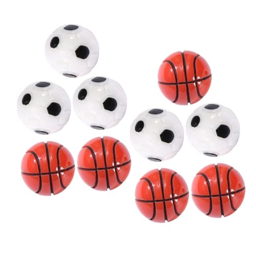 VICASKY 10st Mikro-landschaftsornamente Sport Miniatur Bälle Baseball Fußbälle Fußball Spiel Produkte Netz Tür Figuren Basketball Für Pool Kleine Pilates Möblierung Favorisieren Harz von VICASKY