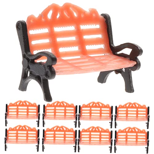 VICASKY 10st Parkstuhl Modell Miniatur-hausmöbel Puppenstubenmöbel Korb Miniaturornament Minipool Outdoor- Miniatur-Couch Bankmöbel Bänke Im Freien Märchenbank Miniaturen Plastik von VICASKY