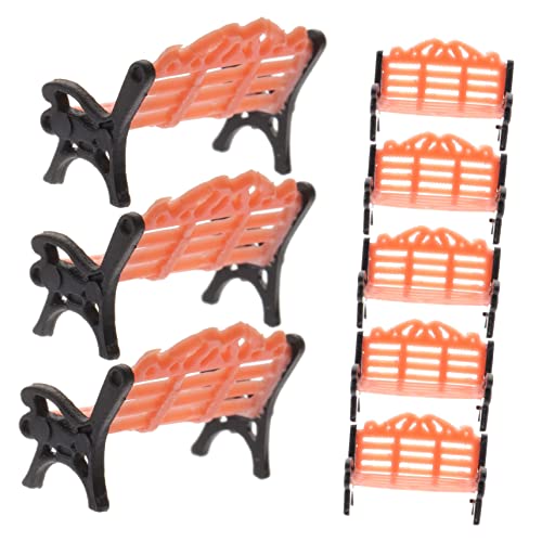 VICASKY 10st Parkstuhl Modell Spielzeug Für Draußen Mini-gartenbank Miniaturen Miniaturornament Stuhl Im Freien Miniatur Weihnachten Outdoor-Stuhl Mini-dekor Plastik Doppelsessel Möbel von VICASKY