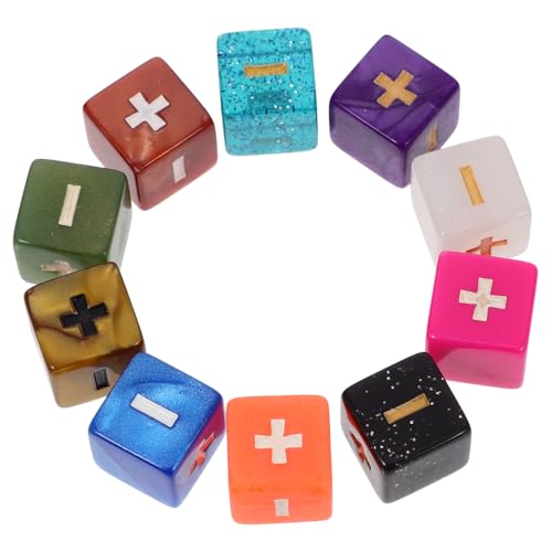 VICASKY 10st Würfel-lehrset Tragbare Würfel Weiße Würfel Spiel Würfel Zehnseitige Würfel Lernspiel Würfeln Beibringen Würfel Lernen Große Würfel Quadratische Würfel Mathe-lehrmittel Acryl von VICASKY