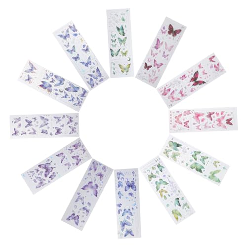 VICASKY 12 Blatt Schmetterlings-hintergrundaufkleber, Scrapbook-Material, Aufkleber, Tagebuch, DIY-Material VICASKY 12 Blatt Schmetterlings-hintergrundaufkleber, Scrapbook-Material, Aufkleber, Tagebuch, DIY-Material von VICASKY