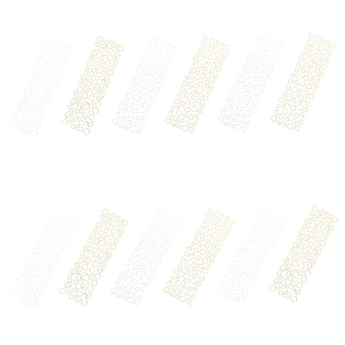 VICASKY 12 Blatt Teiliges DIY Scrapbook Sticker mit Gold und Silberfarbenen Schmetterlings und Herzmotiven Selbstklebend Vielseitig für Fotoalben Kalender Notizbücher Tagebücher und von VICASKY