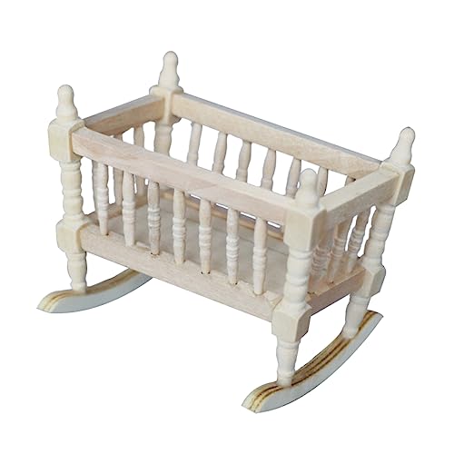 VICASKY 12 Maßstab Babyzimmer Dekoration Mini Cradle Adornment Holzornament Für Puppenhaus VICASKY 12 Maßstab Babyzimmer Dekoration Mini Cradle Adornment Holzornament Für Puppenhaus von VICASKY
