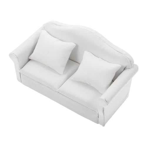 VICASKY Sofa 12 Maßstab Weiches Material Weißes Einzelsofa Für Wohnzimmer Puppenhaus Öbel Zubehör von VICASKY