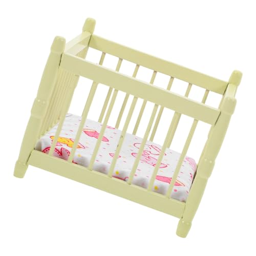 VICASKY Realistische Miniatur Baby Puppe Krippe 1:12 Puppenhaus Spielzeug Bett Elegante Design VICASKY Realistische Miniatur Baby Puppe Krippe 1:12 Puppenhaus Spielzeug Bett Elegante Design von VICASKY
