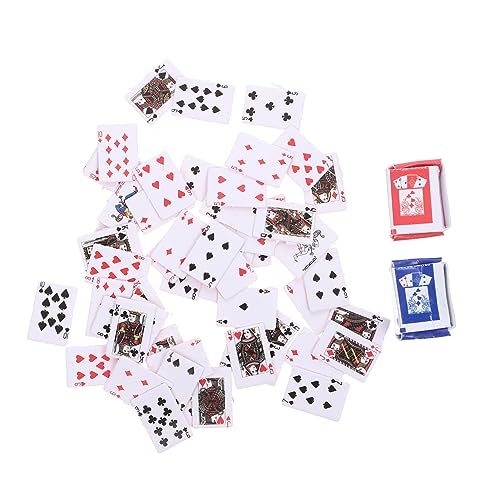 VICASKY 2er-Pack Miniatur-pokerkarten – Maßstab 112 Kreativ Für Kinder Und Erwachsene Robustes Material Ideal Für Brettspiele Die Hausbar Das Puppenhaus von VICASKY