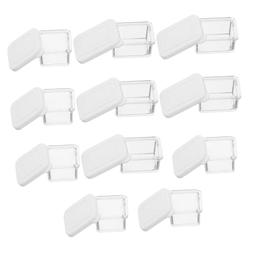 VICASKY 12 Sätze Teiliges Miniatur Dollhouse Lebensmittel Aufbewahrungsboxen Transparent mit Mini Schaufel Detailgetreue Puppenhaus Küchenaccessoires für Kreatives Rollenspiel und von VICASKY