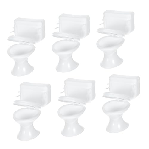 VICASKY 12 Stck. Puppenhaus-Badezimmer-Accessoires Puppenhauszubehör Puppenhaus Toilette überspringen realistisch unser Oh Küchenzubehör für Puppenstuben Toilette für Plastik Weiß von VICASKY