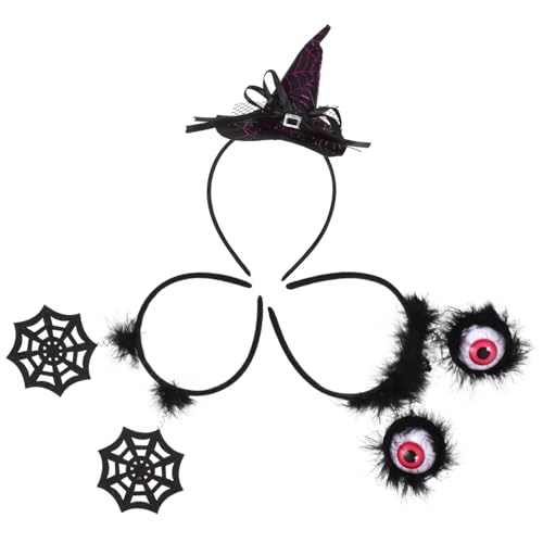 VICASKY 12 Stck. Teiliges Halloween Haarreif mit Chic Hexenhut und Spinnennetz Leichter Atmungsaktiver Kopfschmuck für Party Cosplay und Mottopartys für Familie und VICASKY 12 Stck. Teiliges Halloween Haarreif mit Chic Hexenhut und Spinnennetz Leichter Atmungsaktiver Kopfschmuck für Party Cosplay und Mottopartys für Familie und von VICASKY