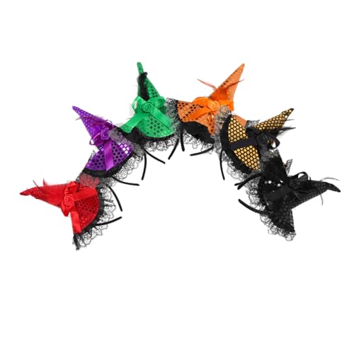 VICASKY 12 Stck. Teiliges Halloween Hexenhut Stirnband Spitzenpailletten Design Langlebig und Wiederverwendbar Farbenfrohe Kopfbedeckungen für Damen Cosplay und Partyaccessoires VICASKY 12 Stck. Teiliges Halloween Hexenhut Stirnband Spitzenpailletten Design Langlebig und Wiederverwendbar Farbenfrohe Kopfbedeckungen für Damen Cosplay und Partyaccessoires von VICASKY