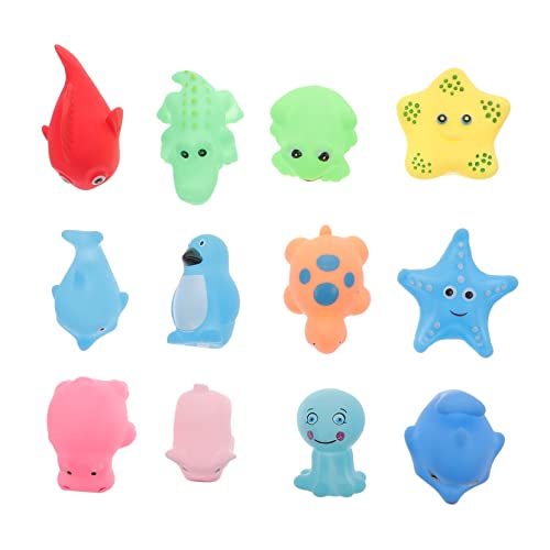 VICASKY 12 Stück Badespielzeug Für Kleinkindbadspielzeug Badespielzeug Für Tiere Poolspielzeug Für Babys Badewanne Schwimmendes Badespielzeug Vinyl von VICASKY