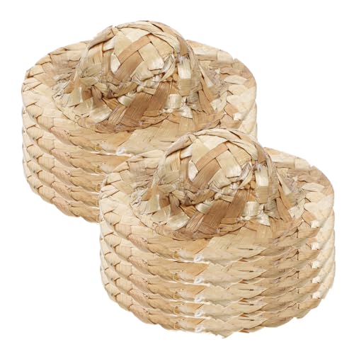 VICASKY 12 Stück Kleine Hüte Aus Gewebtem Stroh, Miniatur-strickhüte, Mini-strohpuppenhut Für Heimwerker VICASKY 12 Stück Kleine Hüte Aus Gewebtem Stroh, Miniatur-strickhüte, Mini-strohpuppenhut Für Heimwerker von VICASKY