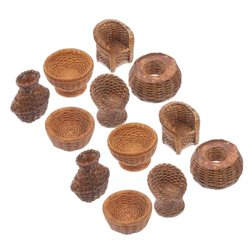 VICASKY 12 Stück Kleine Puppenhaus-körbe Für Puppen, Geflochtener Korb, Mini-Korb, Puppenhaus-Korb-Modell VICASKY 12 Stück Kleine Puppenhaus-körbe Für Puppen, Geflochtener Korb, Mini-Korb, Puppenhaus-Korb-Modell von VICASKY