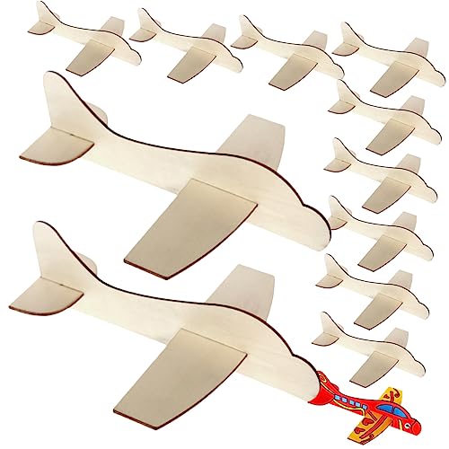 VICASKY 12 Stück Leere Holzflugzeugmodelle Segelflugzeuge Kinderstarter Doppeldecker Mädchenspielzeug Für Jungen Mädchenspielzeug Hubschrauberspielzeug Basteln Für von VICASKY