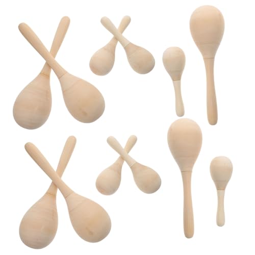 VICASKY 12 Stücke Holz Färbung Maracas Hand Gemalt Jungen Und Mädchen Spielzeug Für Party von VICASKY