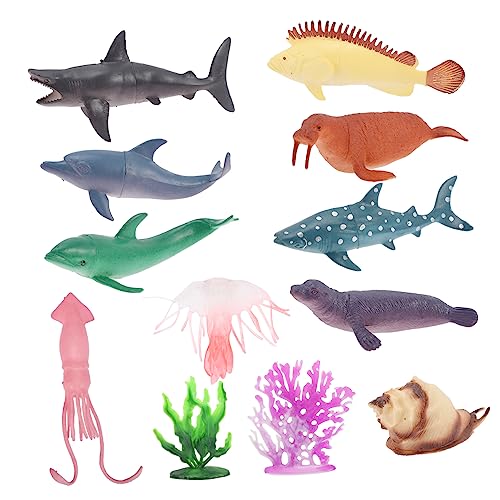 VICASKY 12 Stück Meerestiermodell für Ozeantierfiguren Kinderspielzeug für Meerestiere Meereslebewesen Mini-Meerestierfiguren Tiermodelle Plastik von VICASKY