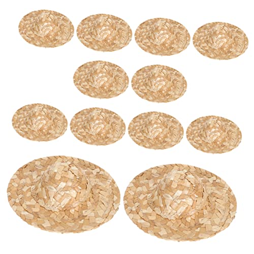 VICASKY 12 Stück Mini Strohhüte für Puppen Handgefertigte Leichte und Robuste Dekohüte für DIY Bastelprojekte und Puppenkleidung für Kreative Bastelideen VICASKY 12 Stück Mini Strohhüte für Puppen Handgefertigte Leichte und Robuste Dekohüte für DIY Bastelprojekte und Puppenkleidung für Kreative Bastelideen von VICASKY