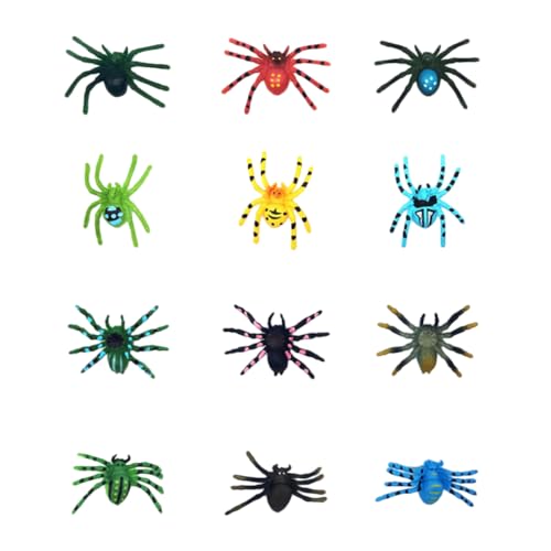 VICASKY 12 Stück Spinne Tricky Toy Halloween-Requisiten Raupe gefälscht Halloween Goody Bag Füller zappeln Halloween Halloween Toys gruselige Spinne Halloween-Party- Plastik von VICASKY