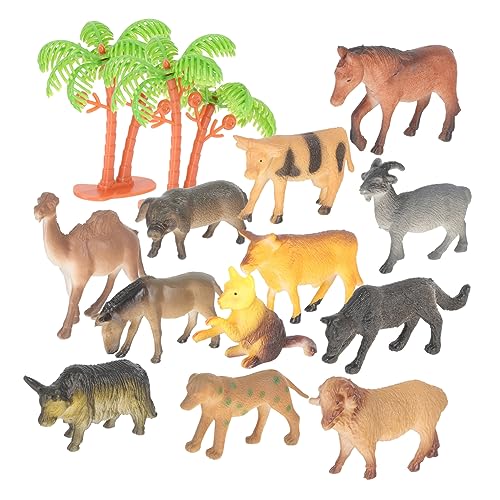 VICASKY 12 Stück Teiliges Bauernhoftiere Set Kunststoff Tierfiguren Realistisch für Kleinkinder Jahre Lernspielzeug Dekoration Party Zubehör Kuchen Deko von VICASKY