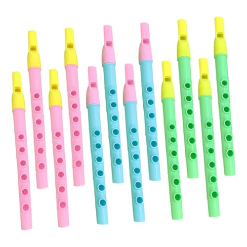 VICASKY 12 Stück Teiliges Bunte Mini Blockflöten für Einfache Handhabung Präzise Töne für Anfänger und Musikunterricht Fördert Koordination und Musikalisches Lernen Zufällige Farbe von VICASKY