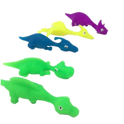 VICASKY 12 Stück Teiliges Dinosaurier Finger aus Sicherem TPR Elastisch und Fliegend Gemischt als Kinderparty Mitgebsel und Spannendes Fingerspielzeug Zufällige Farbe Zufällige Farbe von VICASKY