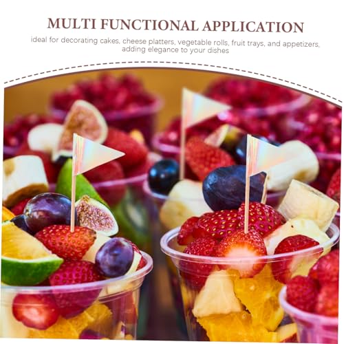 VICASKY 12stücke Zahnstocherfahnen Für Kuchen Dreieckige Party-zahnstocherfahnen-picks Dekorative Lebensmittelfahnen Kuchen Und Cupcake-topper Käse Und Obst-fähnchen Für von VICASKY