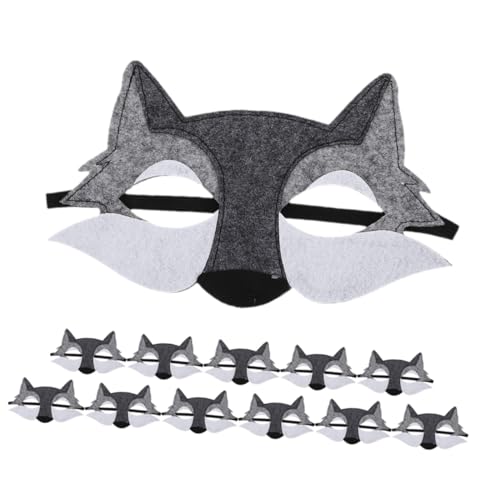 VICASKY 12 Stück Teiliges Halbes Wolfsgesichts Maske aus Atmungsaktivem Filz Realistische Wildtier Cosplay Accessoires für Halloween Mottoparty Bequeme Leichte Halbgesichtsmaske für VICASKY 12 Stück Teiliges Halbes Wolfsgesichts Maske aus Atmungsaktivem Filz Realistische Wildtier Cosplay Accessoires für Halloween Mottoparty Bequeme Leichte Halbgesichtsmaske für von VICASKY