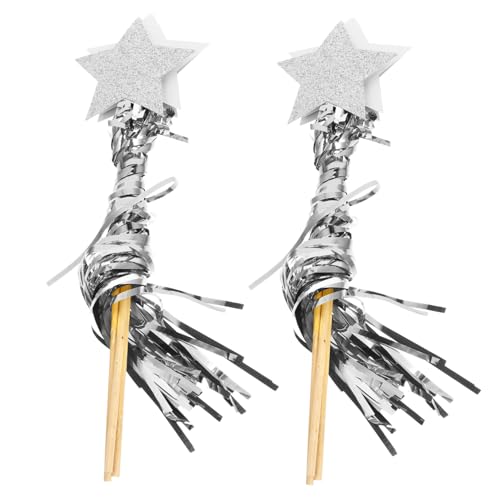 VICASKY 12 Stück Teiliges Holz Party Fee Stäbe mit Silbernen Sternen Sichere Fotomotive für Halloween Kostüme Geburtstagsfeiern und Bühnenauftritte VICASKY 12 Stück Teiliges Holz Party Fee Stäbe mit Silbernen Sternen Sichere Fotomotive für Halloween Kostüme Geburtstagsfeiern und Bühnenauftritte von VICASKY