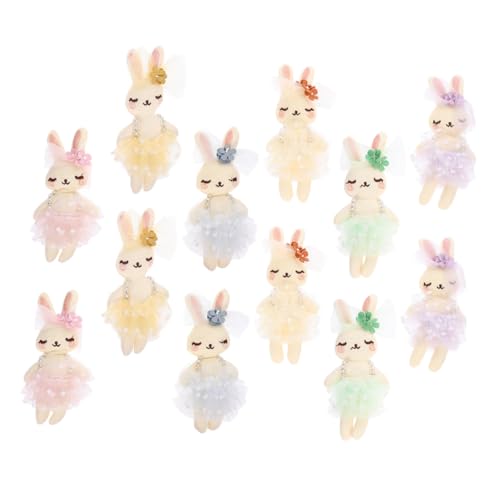 VICASKY 12 Stück Teiliges Kuscheltier Hase aus Weichem Stoff Gefüllte Kaninchenpuppen in Farben Vielseitige Deko Hasen für Kinderzimmer Handgefertigte Stofftiere als Geschenk und von VICASKY
