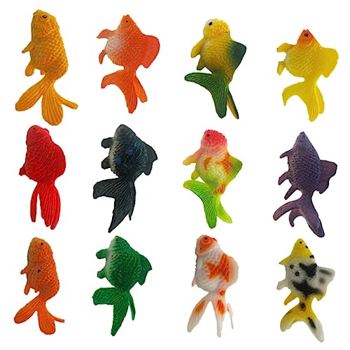 VICASKY 12 Stück Teiliges Lebensechter Goldfisch Modelle aus Langlebigem PVC Farblich und Stilistisch Sortiert Realistische Aquarium Deko als Trainingshilfe und Mini Meerestier Figurine VICASKY 12 Stück Teiliges Lebensechter Goldfisch Modelle aus Langlebigem PVC Farblich und Stilistisch Sortiert Realistische Aquarium Deko als Trainingshilfe und Mini Meerestier Figurine von VICASKY