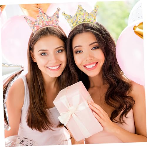 VICASKY 12 Stück Teiliges Mädchen Glitzer Krone Haarreif Schimmerndes Pailletten Stirnband Langlebig Detailreich Vielseitig für Party Karneval Geburtstag Festliche Anlässe Geeignet von VICASKY