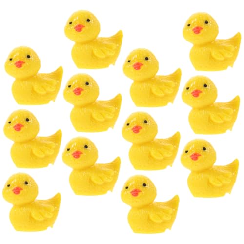 VICASKY 12 Stück Teiliges Mini Enten aus Langlebigem Harz Bunte Kleine Figuren mit Niedlichem Cartoon Design für Miniaturgarten Moosdekoration und Pflanzenarrangements von VICASKY