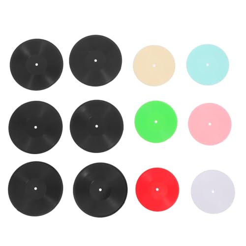 VICASKY 12 Stück Teiliges Miniatur-Vinyl-schallplatten Puppenhaus Realistische Schwarze und Bunte Retro-Dekoration Kreative für Musikliebhaber und Miniatur-sammler VICASKY 12 Stück Teiliges Miniatur-Vinyl-schallplatten Puppenhaus Realistische Schwarze und Bunte Retro-Dekoration Kreative für Musikliebhaber und Miniatur-sammler von VICASKY
