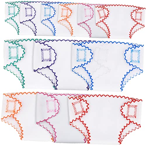 VICASKY 12 Stück Teiliges Puppenwindeln aus Weichem Waschbar Bunte Unterhosen für Babypuppen Puppenzubehör für Fördert Fantasie und Spielerisches Lernen von VICASKY