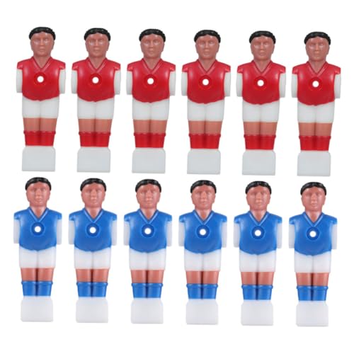 VICASKY 12 Stück Teiliges Tischfußball Spieler Ersatzteile Kunststoff Einfache Werkzeugfreie Montage Kompakt und Leicht Rote und Blaue Figuren für Familien und Freizeitspiele von VICASKY