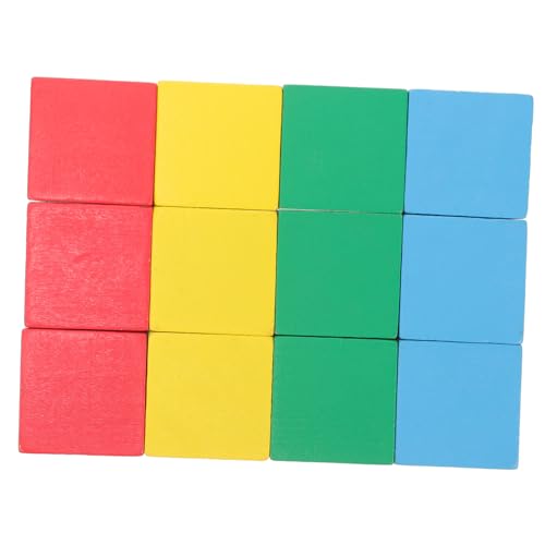 VICASKY 12 Stücke Holz Bausteine ​​Holz Geometrische Feststoffe Holz Geometrische Bausteine ​​ Bunte von VICASKY