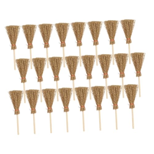VICASKY 120 Stck. Teiliges Mini Besen mit Band Dekorativer Miniatur Hexenbesen für Basteln Hausarbeit und Halloween Langlebig und Kreativ als Niedliche Dekoration von VICASKY