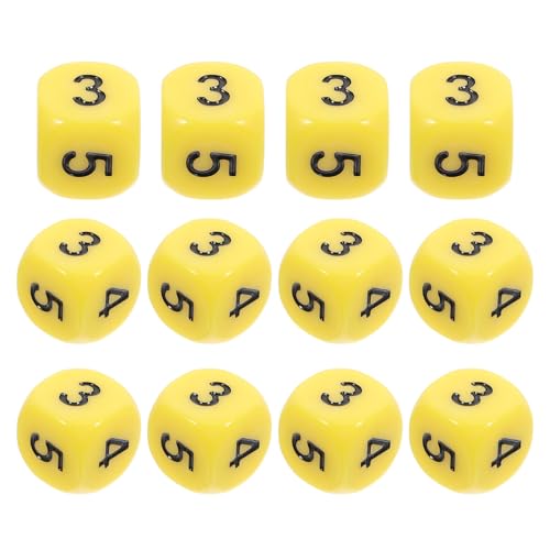VICASKY 12Pcs Acryl-Würfel 6-Seitige Spielwürfler-Set Runded Corners Dices Standard-Spiel Würfel Requisiten Für Brettspiele Und Unterrichtsklassenzimmer von VICASKY