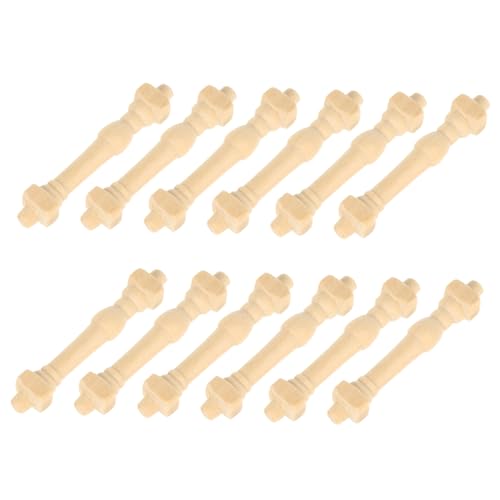 VICASKY 12St Geländerpfosten für kinderspielzeug hühner Handlauf Pavillonhaken für Vorhänge automatisch hölzerne Handläufe Mini-Ornament Holz von VICASKY