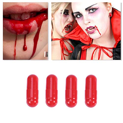 VICASKY 12St Halloween- rote Gesichtsfarbe gefälschte Kapseln falsches Make-up Bausatz gefälschte Pillen Halloween mitgebsel Halloween oblaten Halloween-Requisite Partydekor von VICASKY