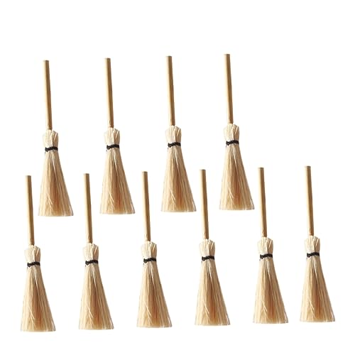 VICASKY 12St Mini-Besen Papageienspielzeug selber Machen Tiere Netz GOO Bausatz deko für sammlerstücke Dekoration Besenstütze Besenschmuck natürlicher Bambus von VICASKY